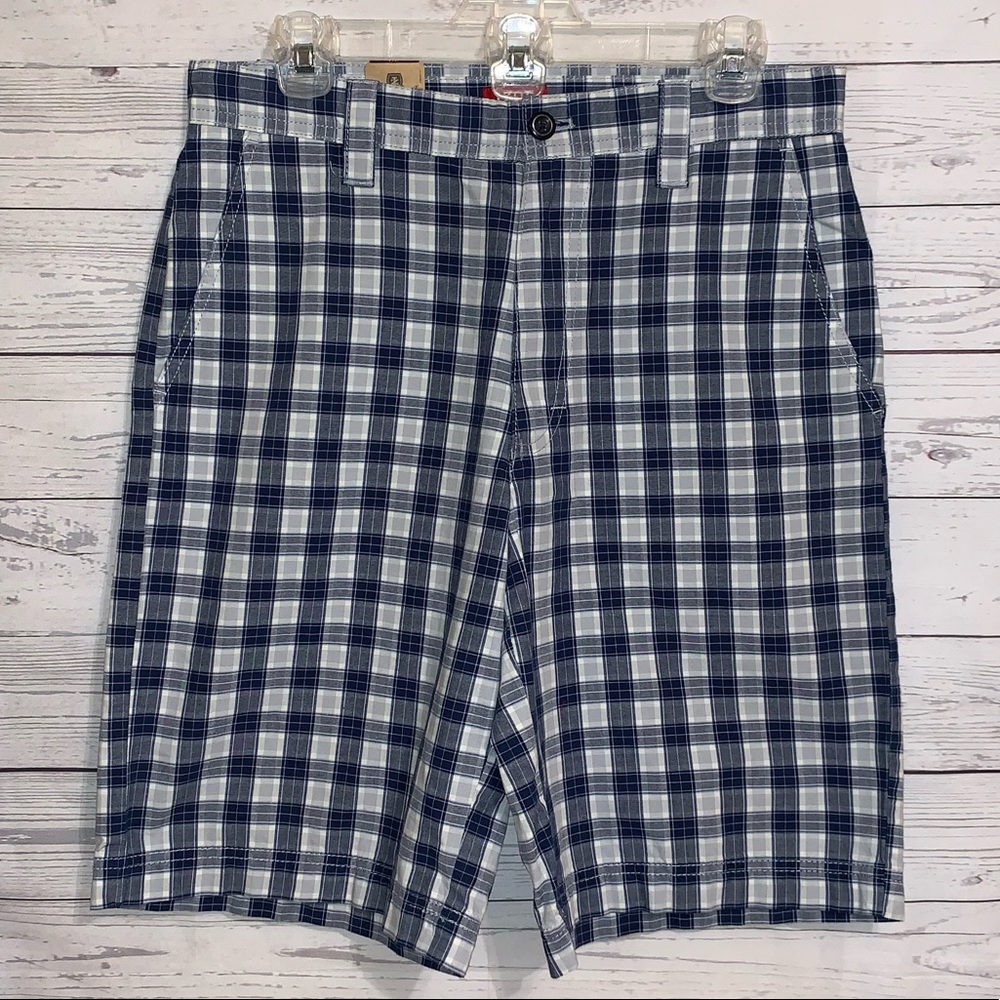 Izod Plaid Print Madras Shorts in Vela Grey NWT 30 - Picture 1 of 4